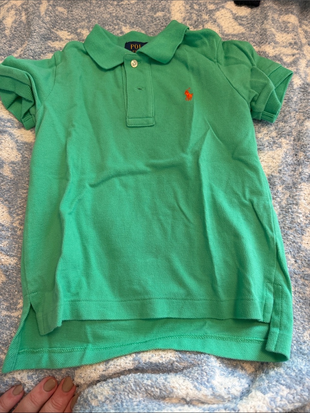 Polo by Ralph Lauren Green Short Sleeve Polo with Orange Pony